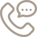 Icon eines Telefons mit Sprechblase